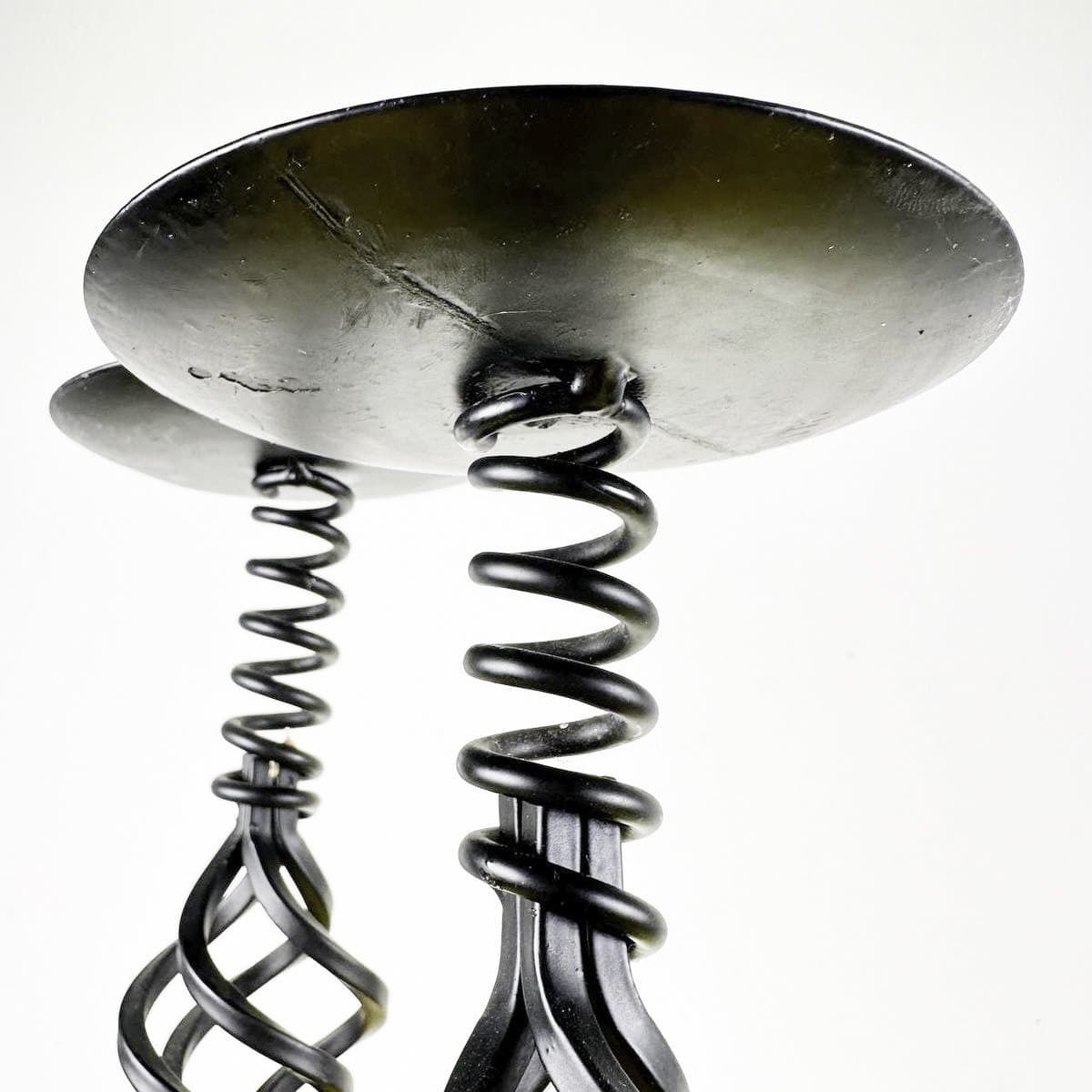 Pair Of Ethnic Candle Holders In Metal And Wood photo Home Decor