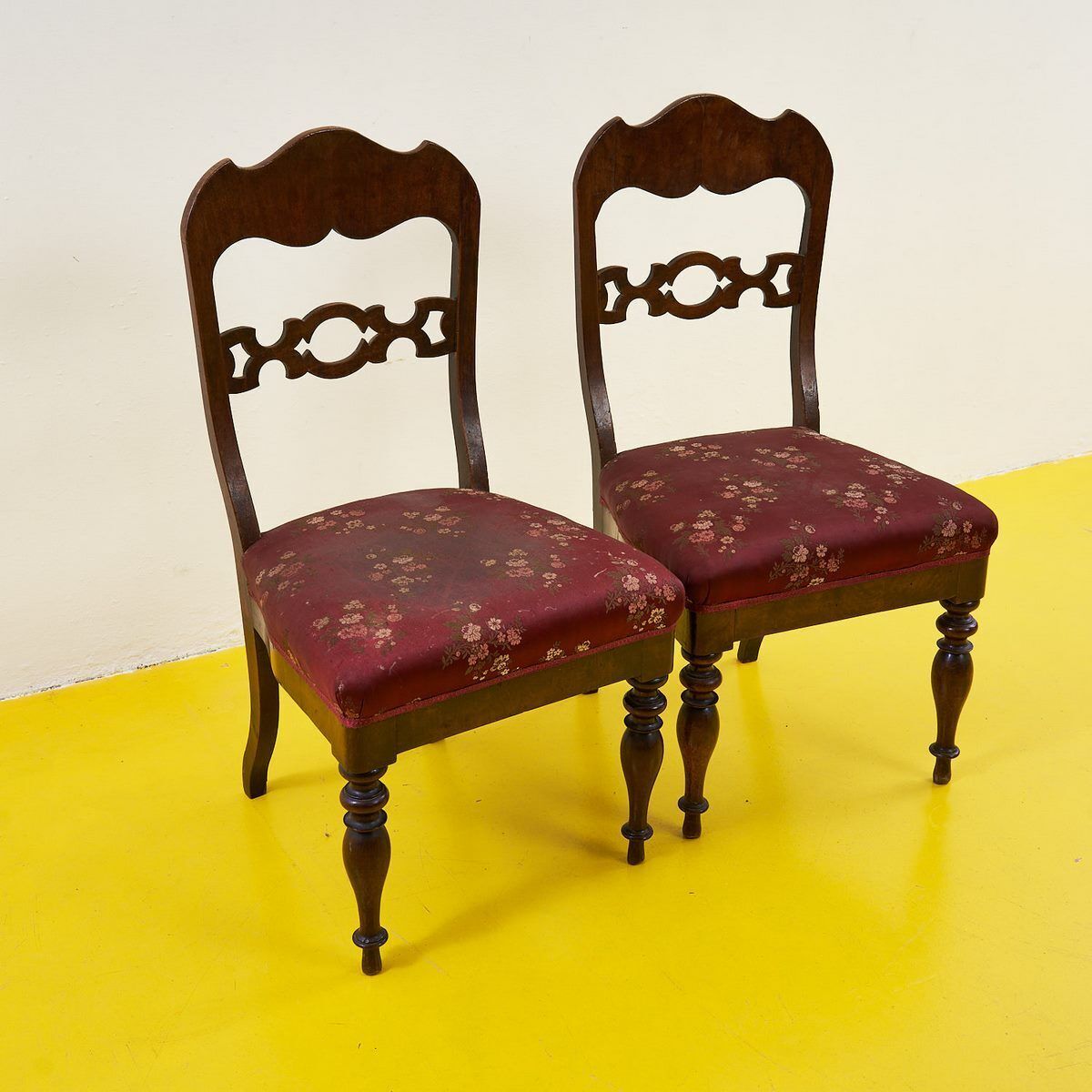 Pair Of Wooden Chairs, 1800s, Antique photo furniture