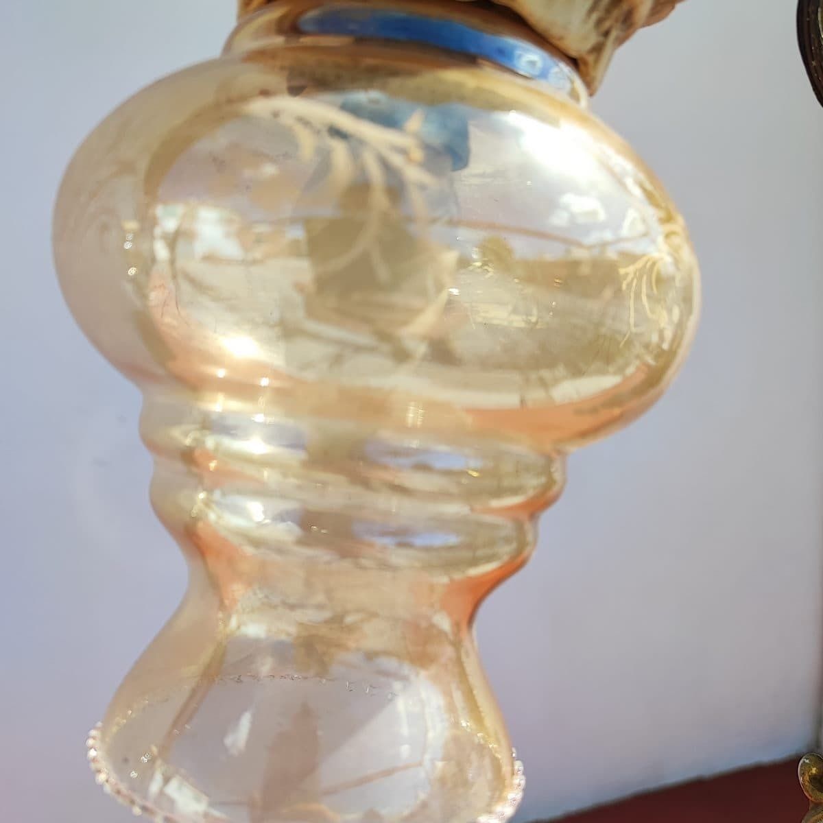 Pair Of Metal, Ceramic And Glass Wall Lamps photo for sale