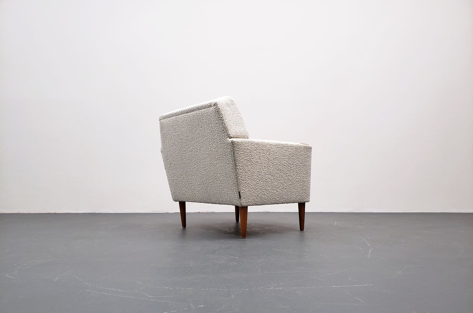 photo for sale 1960's Danish Lounger Chair In Beige Boucle
