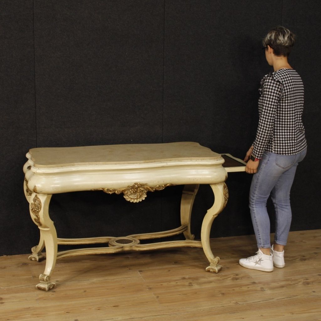 Dutch Lacquered And Gilded Table With Marble Top photo furniture