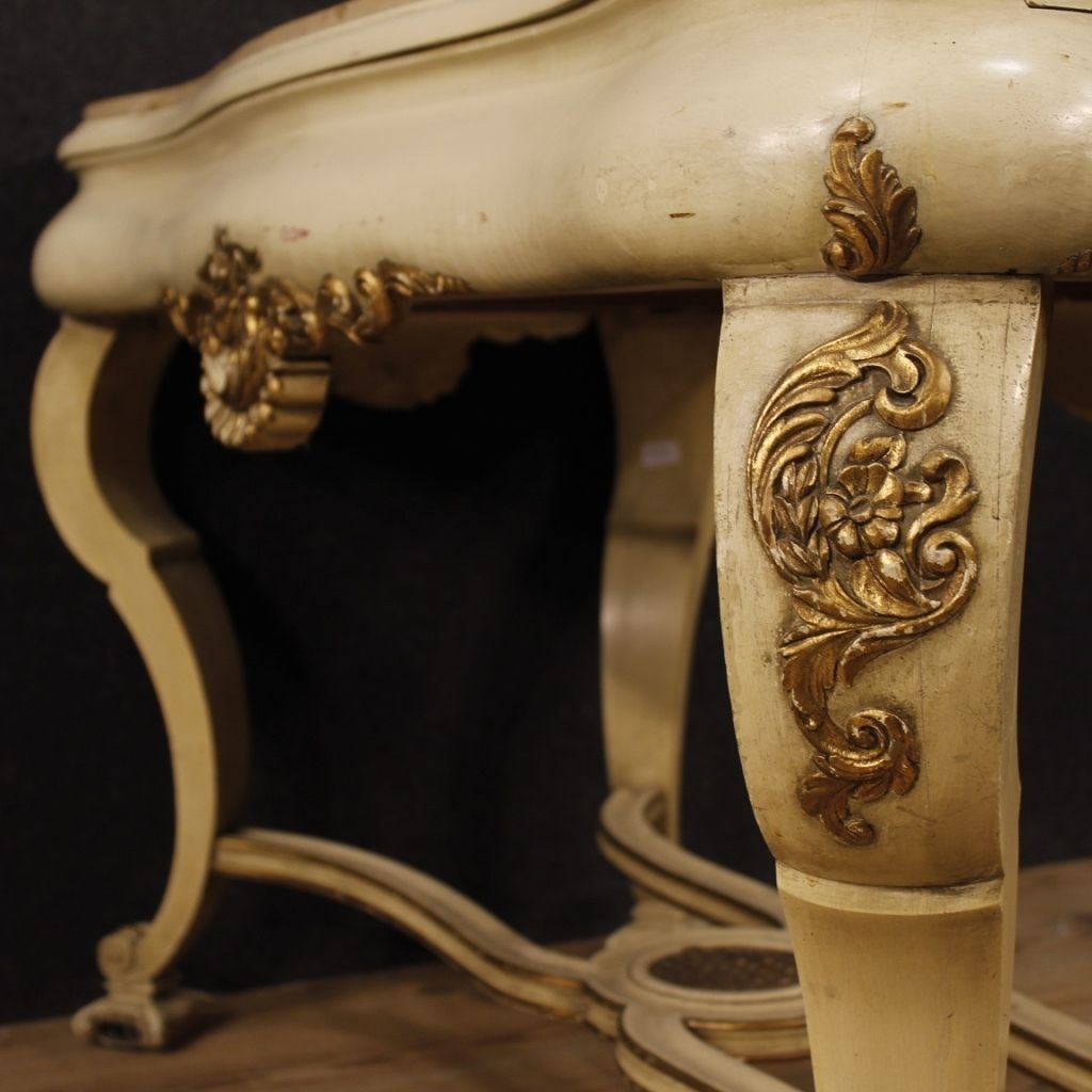 Dutch Lacquered And Gilded Table With Marble Top photo Furniture