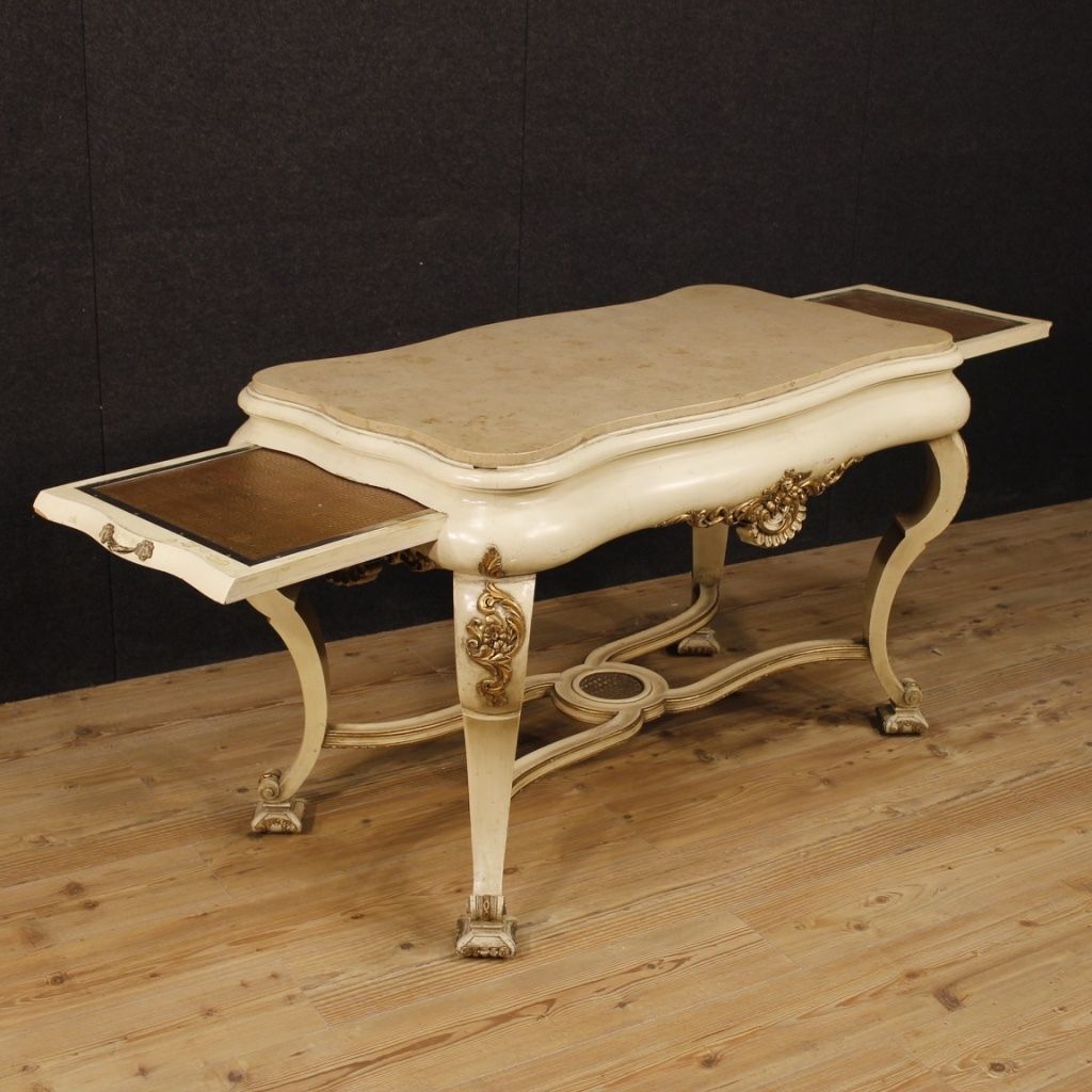 Dutch Lacquered And Gilded Table With Marble Top photo vinterior