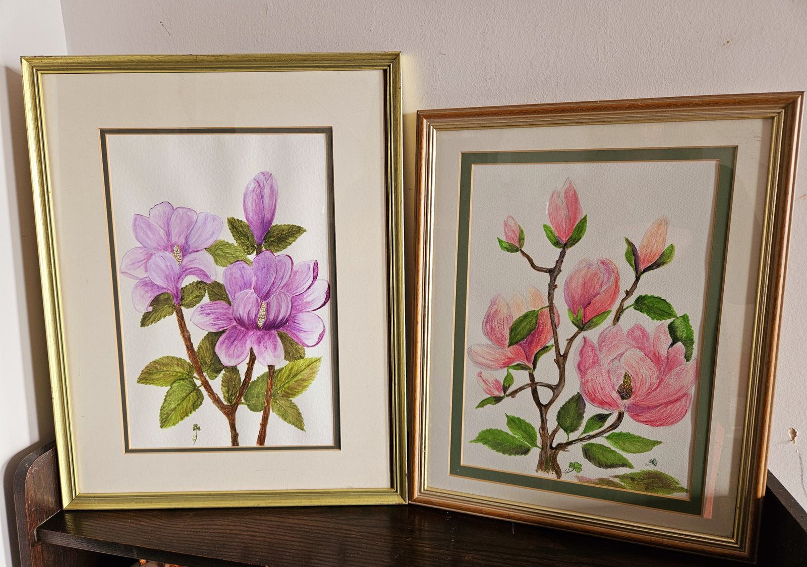 Pair Of Framed Floral Watercolours By Artist Anna Clover (1927   2024)