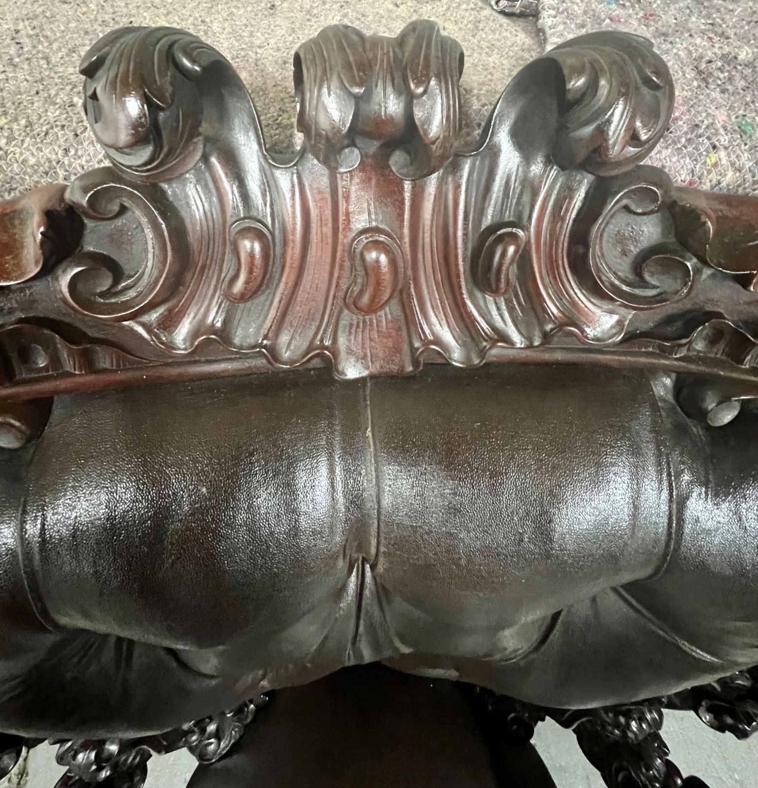 Superb Large Victorian Mahogany Armchair photo vintage