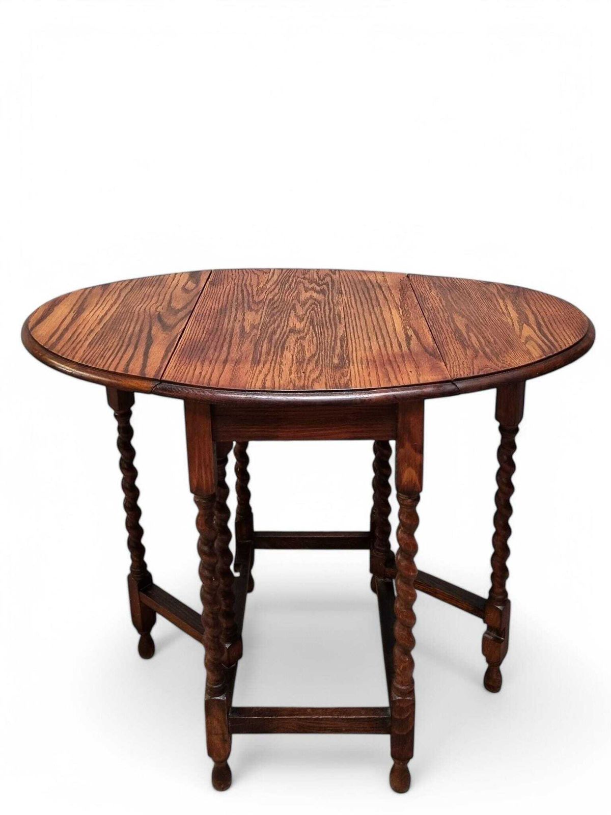 Antique English Drop Leaf Table / Barley Twist / 1890s 1900s photo buy