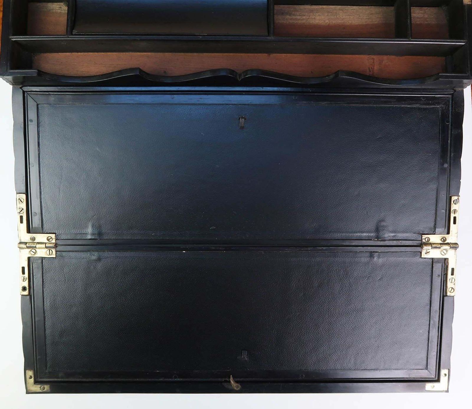 Home Decor Antique Anglo Indian Fluted Writing Box With Secret Drawers. Early 19th Century photo