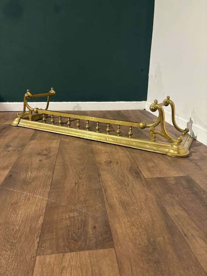 photo for sale Ornate Victorian Brass Fender
