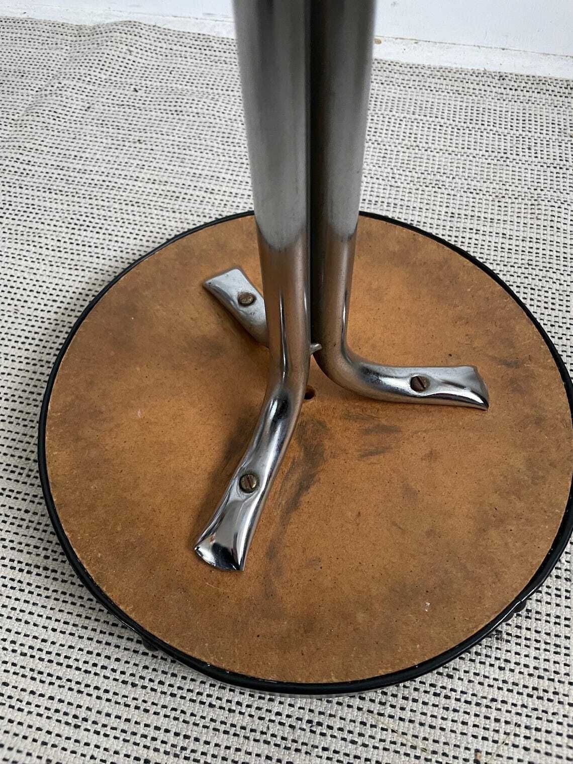 photo for sale Vintage Brabantia Metal Tripod Tubular Steel Stool With Black Vinyl Seat