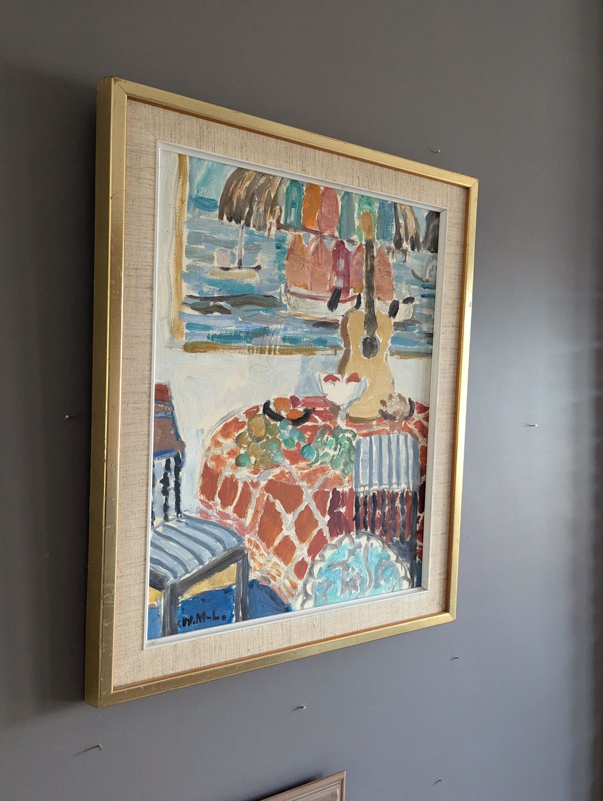 Interior With Oil Painting, Mid 20th Century photo 654.0