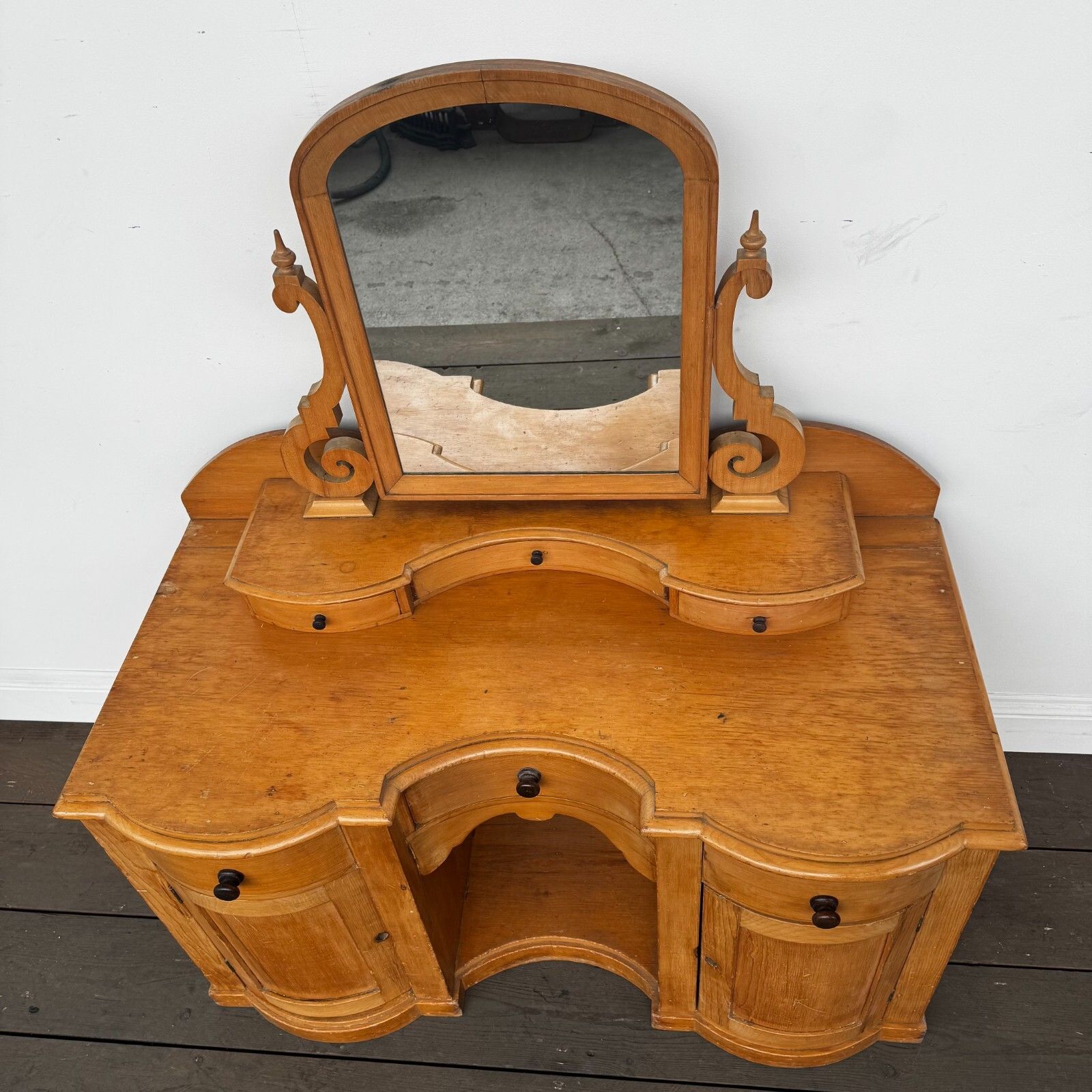 High Quality Rare Antique Victorian Pine Washstand With Mirror photo for sale