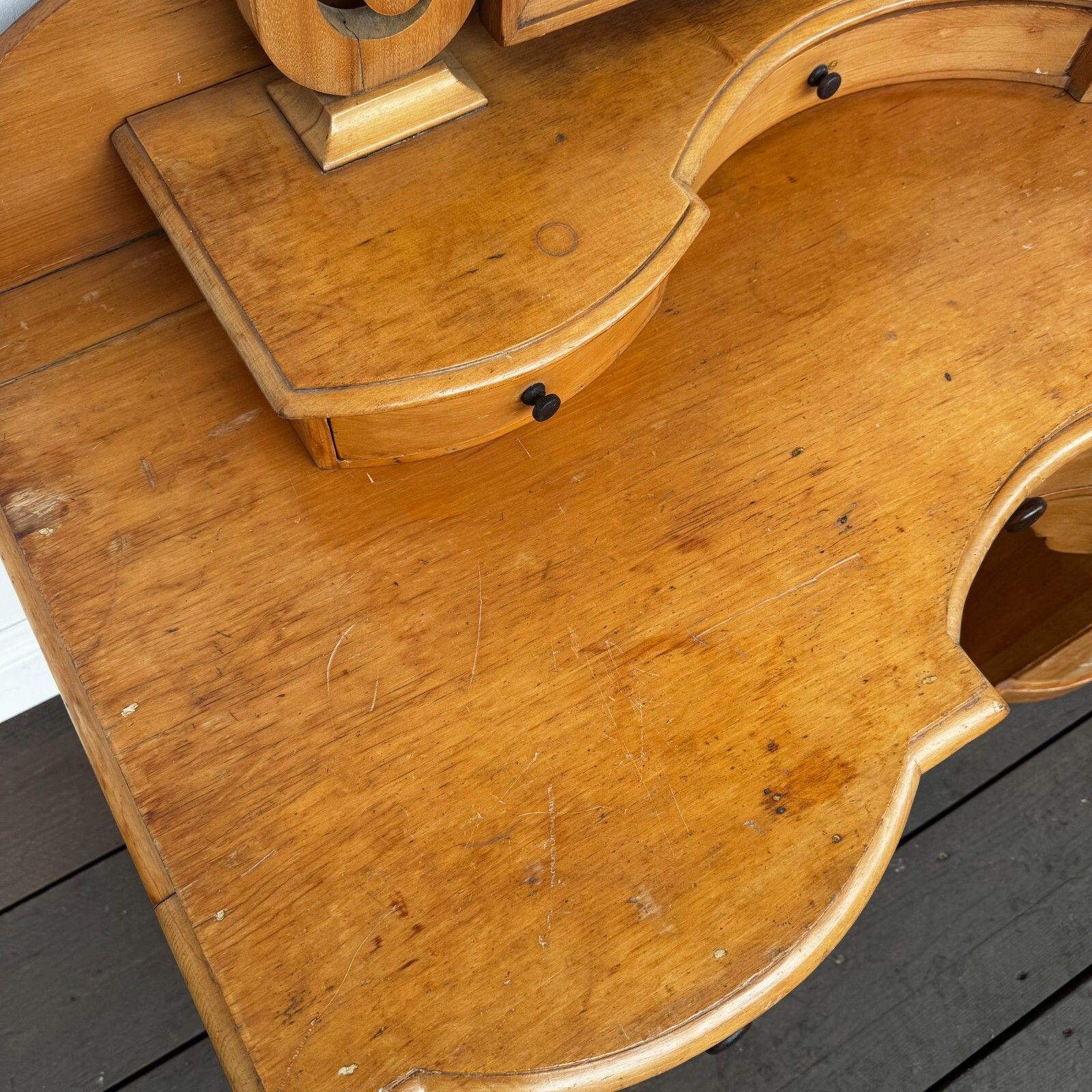 Furniture High Quality Rare Antique Victorian Pine Washstand With Mirror photo