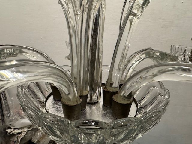 Art Deco Murano Glass Barovier Chandelier 1940’s photo vintage