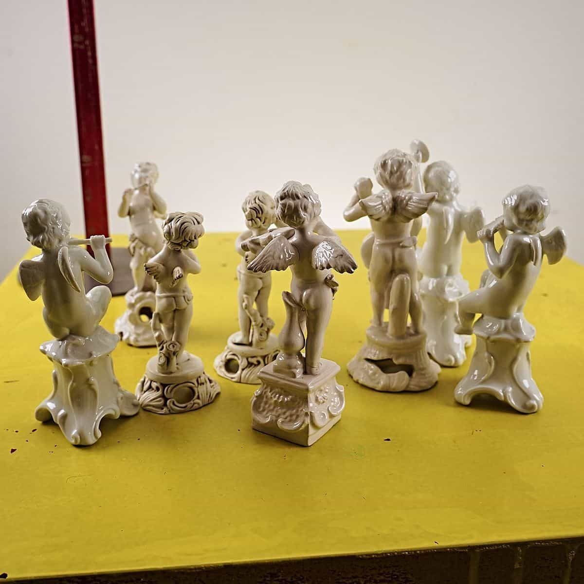 Lot Of Eight Vintage Ceramic Cherubs photo Art