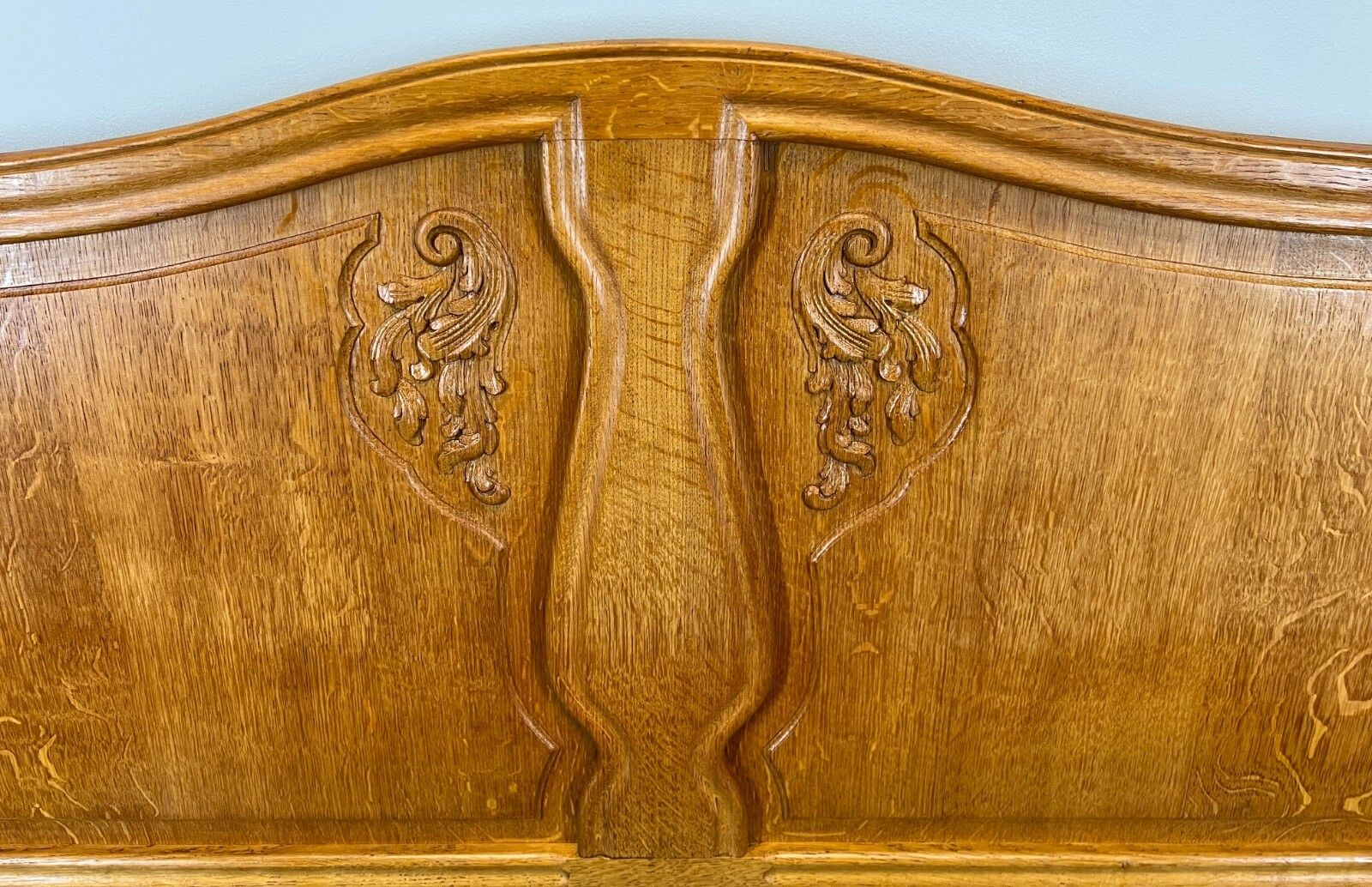 Vintage French Louis Oak Double Bed Frame Carved Antique – Lot 3654 photo buy