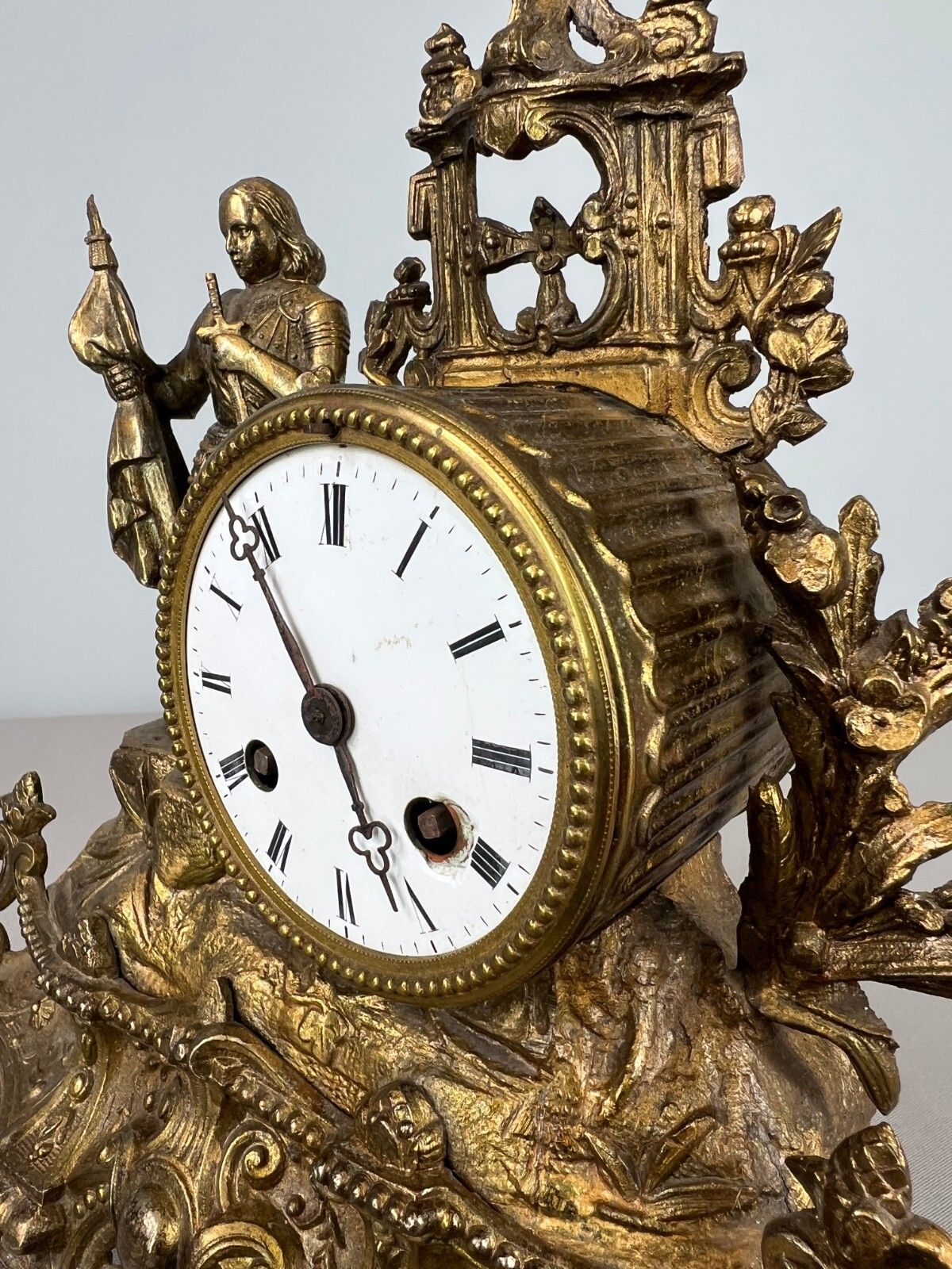 Antique Japy Frères Mantel Clock – Gilt Bronze, 19th Century (Lot 3602) photo vintage