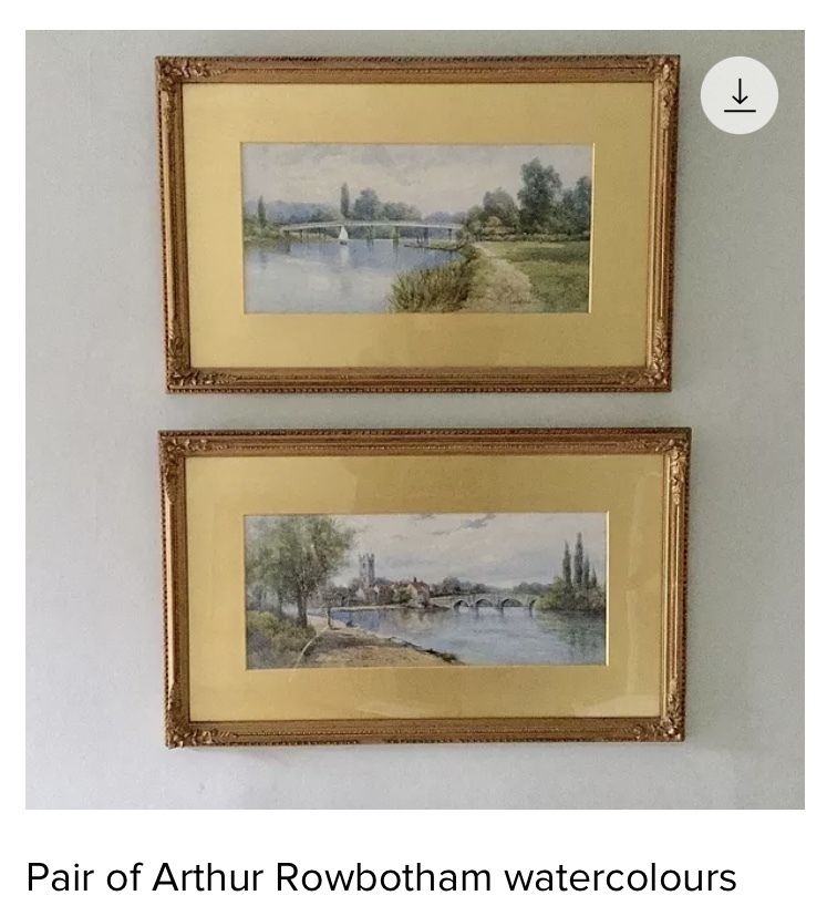 Pair Of Paintings Of Christchurch Claude Rowbotham