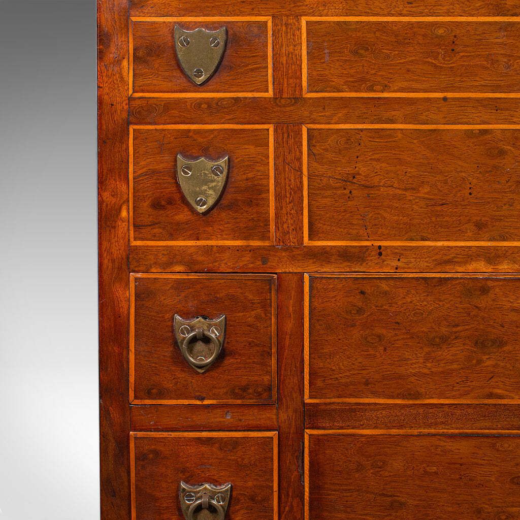 photo for sale Antique Drawing Room Show Cabinet, English, Burr Walnut, Chest On Stand, Regency