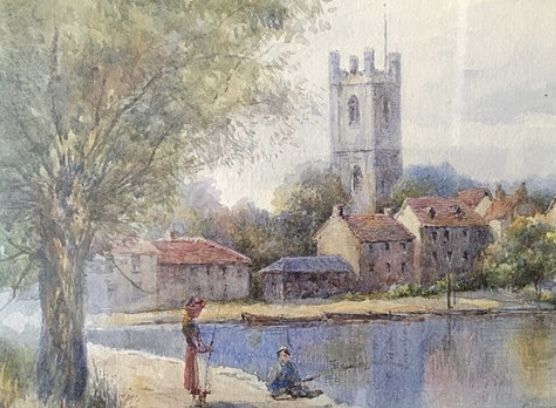 Pair Of Paintings Of Christchurch Claude Rowbotham photo furniture