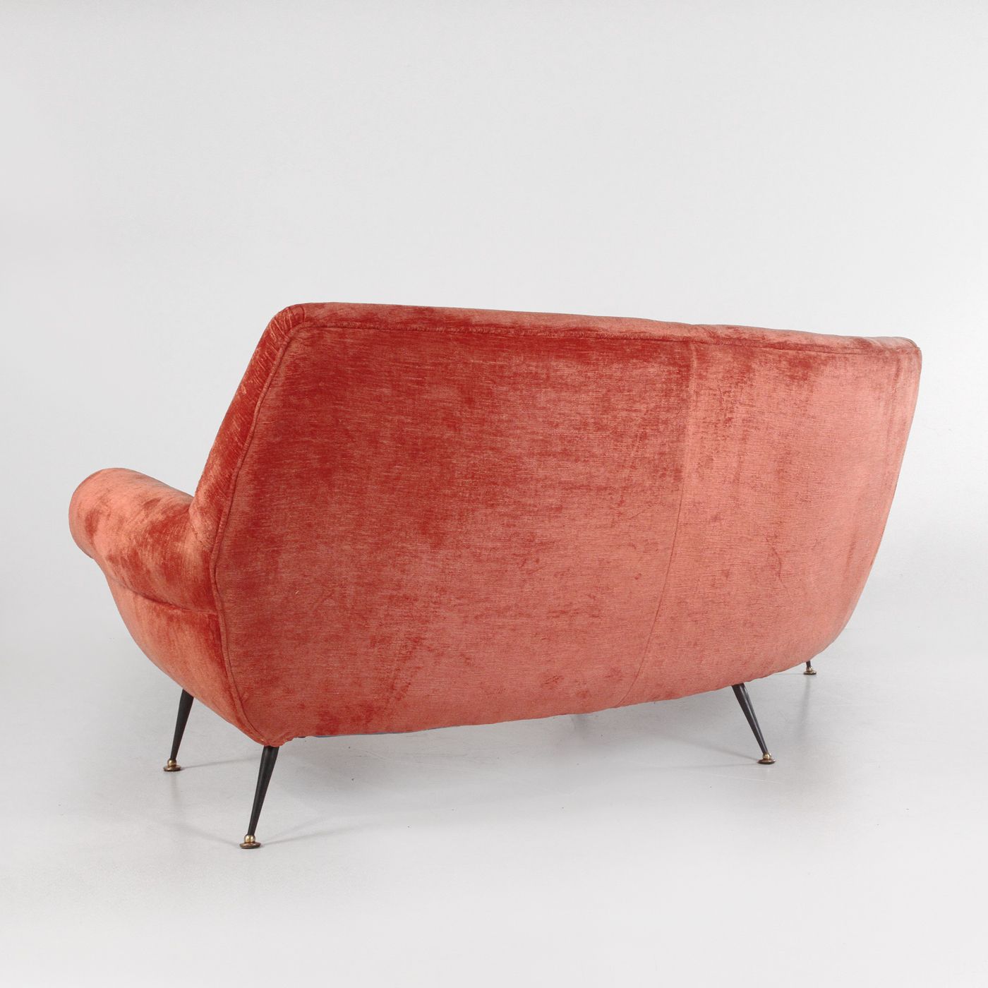 Terracotta Velvet Sofa In The Style Of Gigi Radice, 1960 photo Furniture