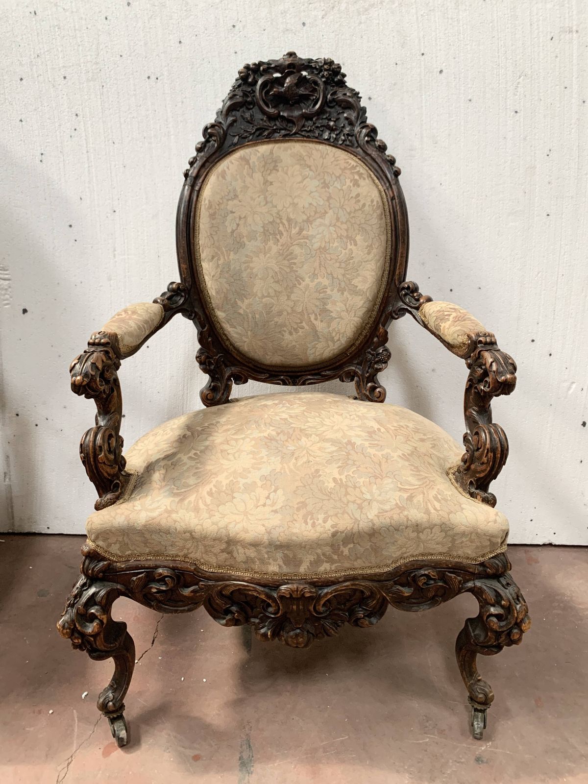 Richly Carved Napoleon III Ceremonial Armchair photo furniture