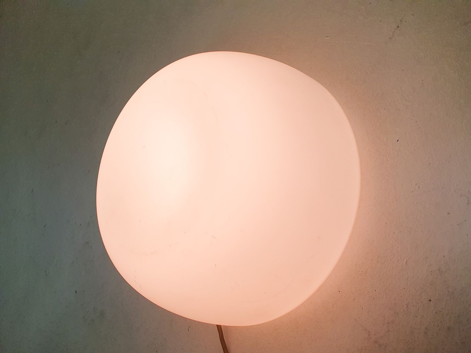 Milk Glass Ceiling Or Wall Light By Glasshutte Limburg, Germany 1970's photo buy