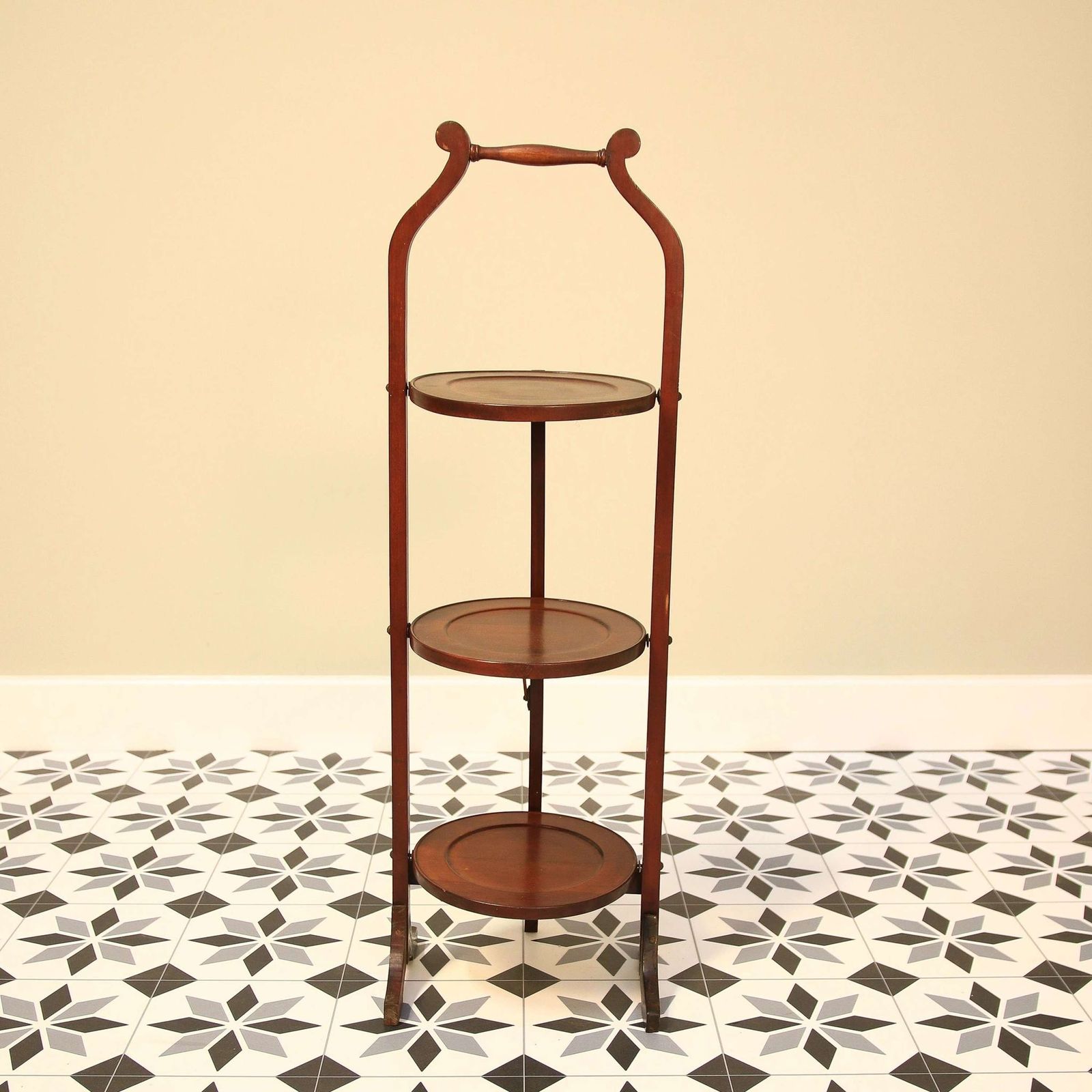 Edwardian Mahogany Folding Cake Or Plant Stand