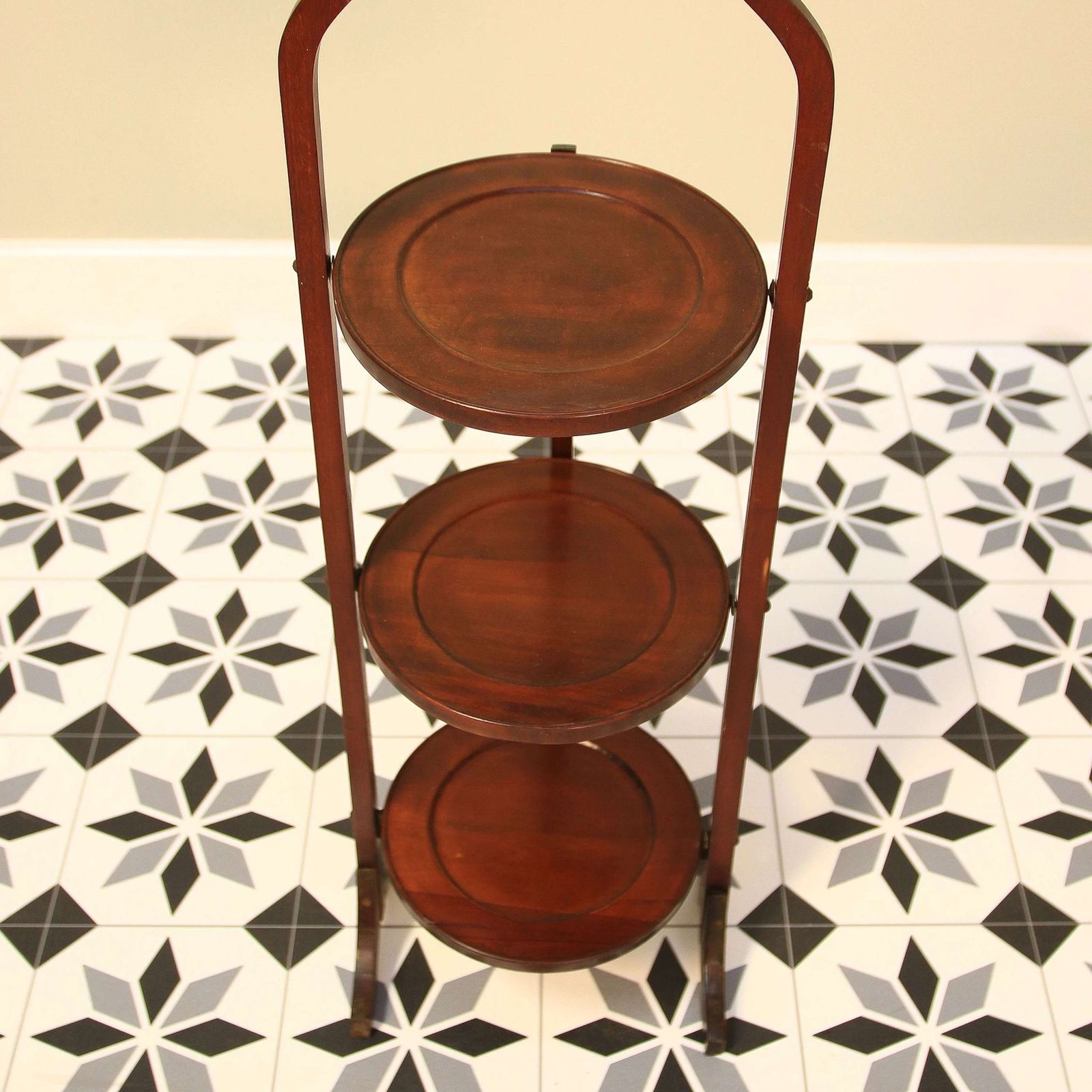 Edwardian Mahogany Folding Cake Or Plant Stand photo furniture