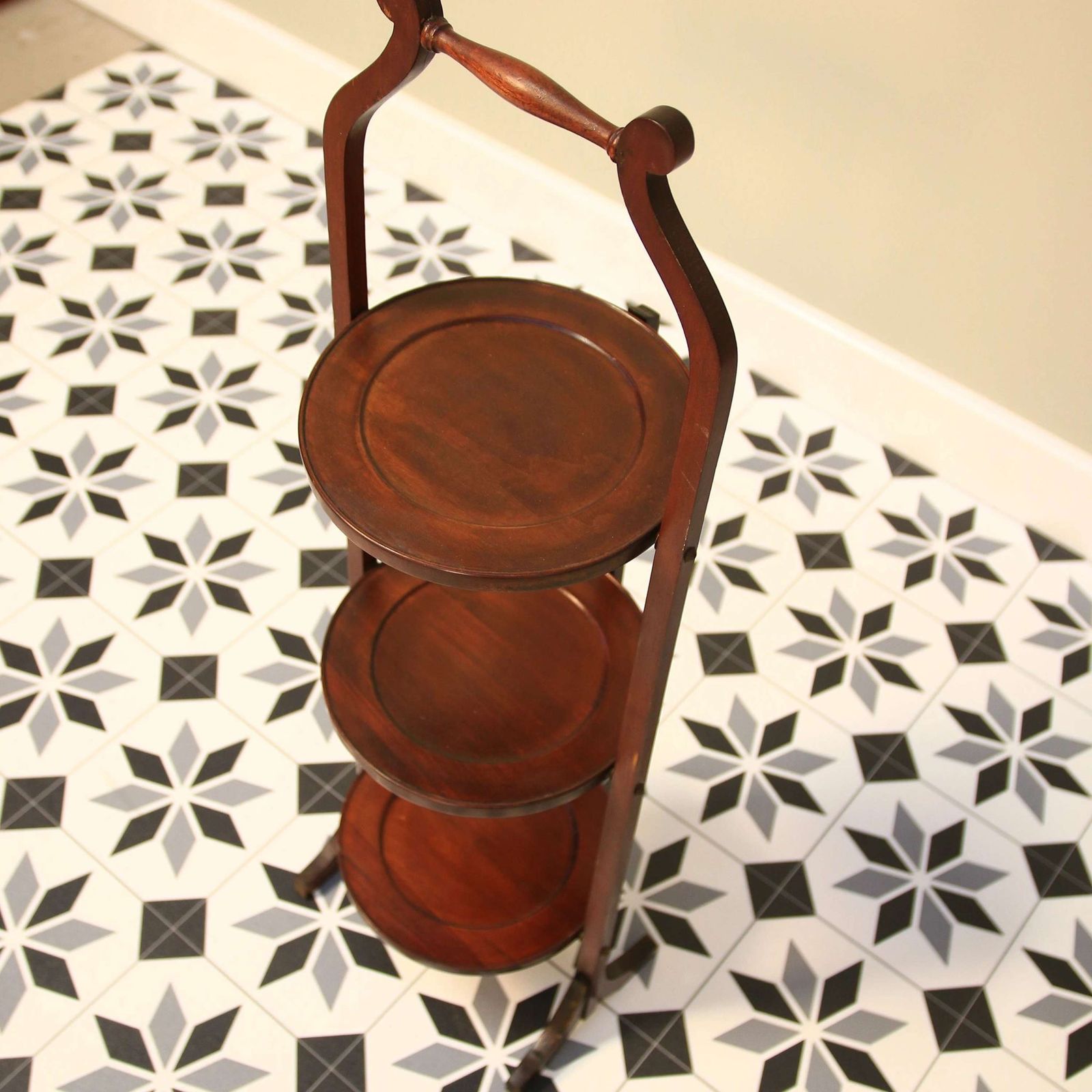 Edwardian Mahogany Folding Cake Or Plant Stand photo Furniture