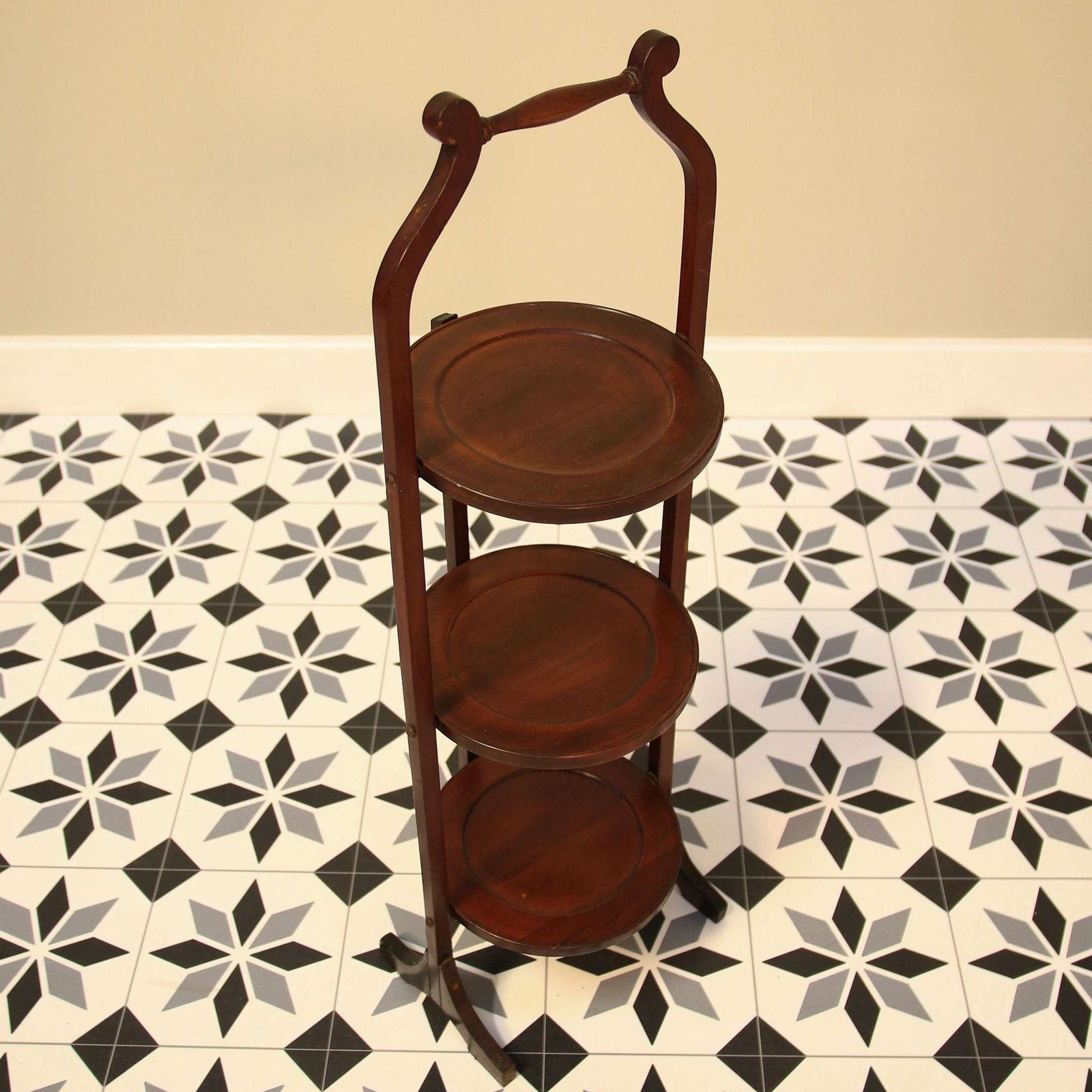 Edwardian Mahogany Folding Cake Or Plant Stand photo vinterior