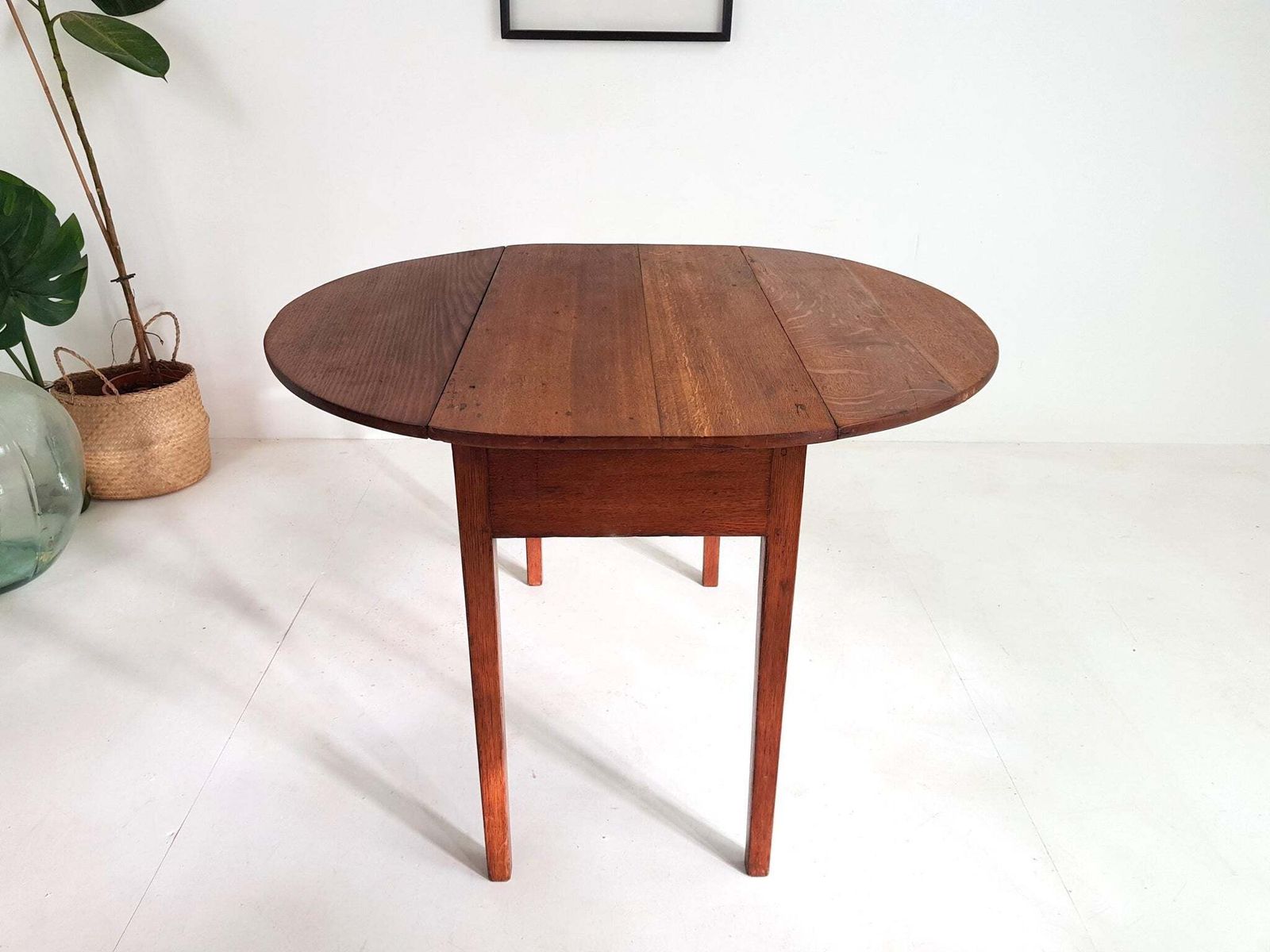 Antique Oak Dining Table / Gateleg Table   Solid Wood   1920s 1950s