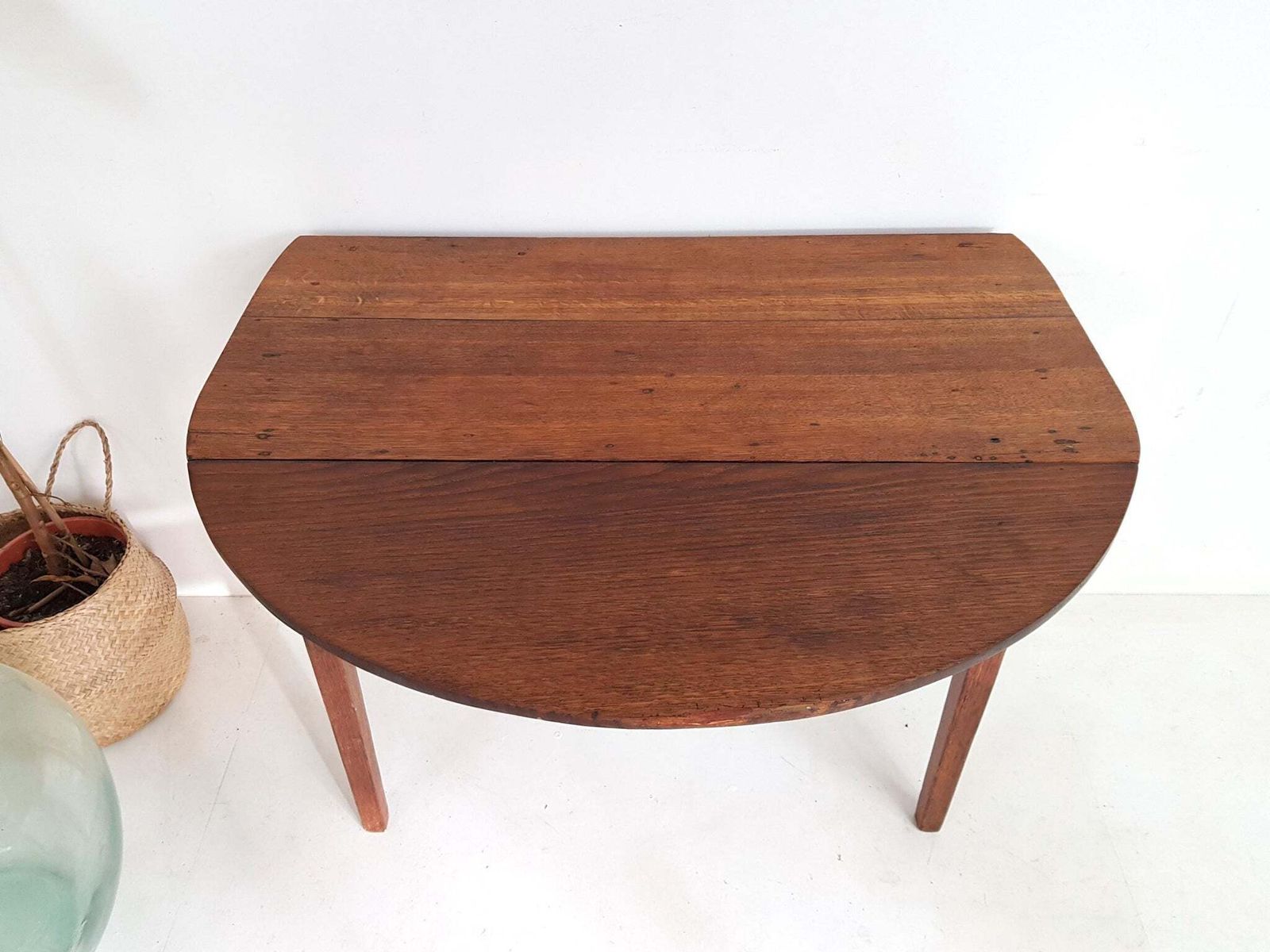 Antique Oak Dining Table / Gateleg Table   Solid Wood   1920s 1950s photo for sale