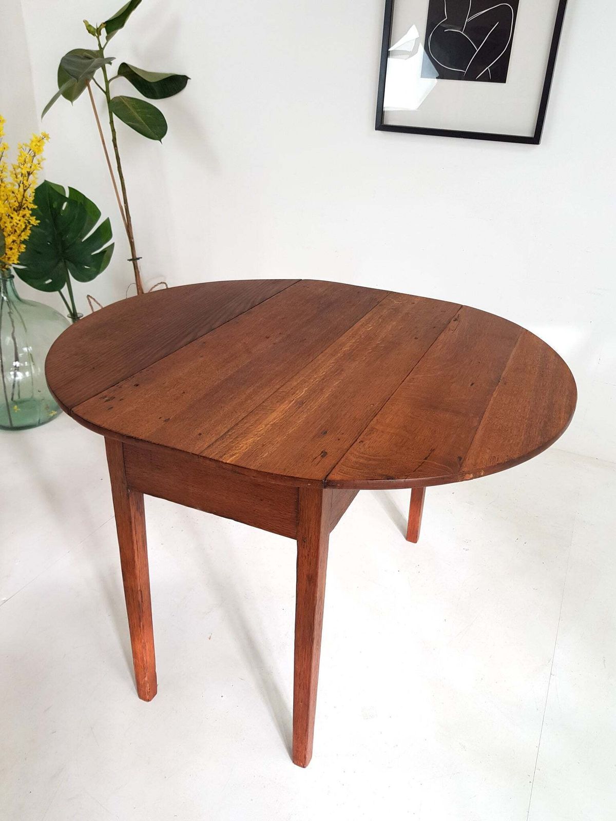 Antique Oak Dining Table / Gateleg Table   Solid Wood   1920s 1950s photo vinterior