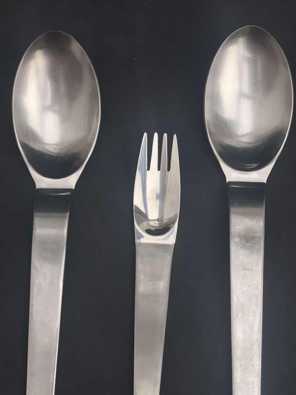 Modernist Flatware Spare 2 Soup Spoons 1 Fork Carl Auböck Design For Morinox And Amboss 50s Post Modern Lunik 2060 Modern Austrian Design photo 105.0
