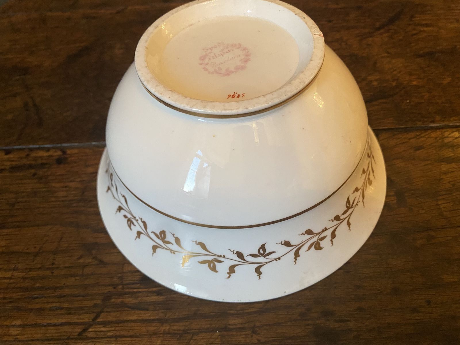 An Antique Slop Or Sugar Bowl Spode Felspar C1821 Cabbage Roses. photo 125.0