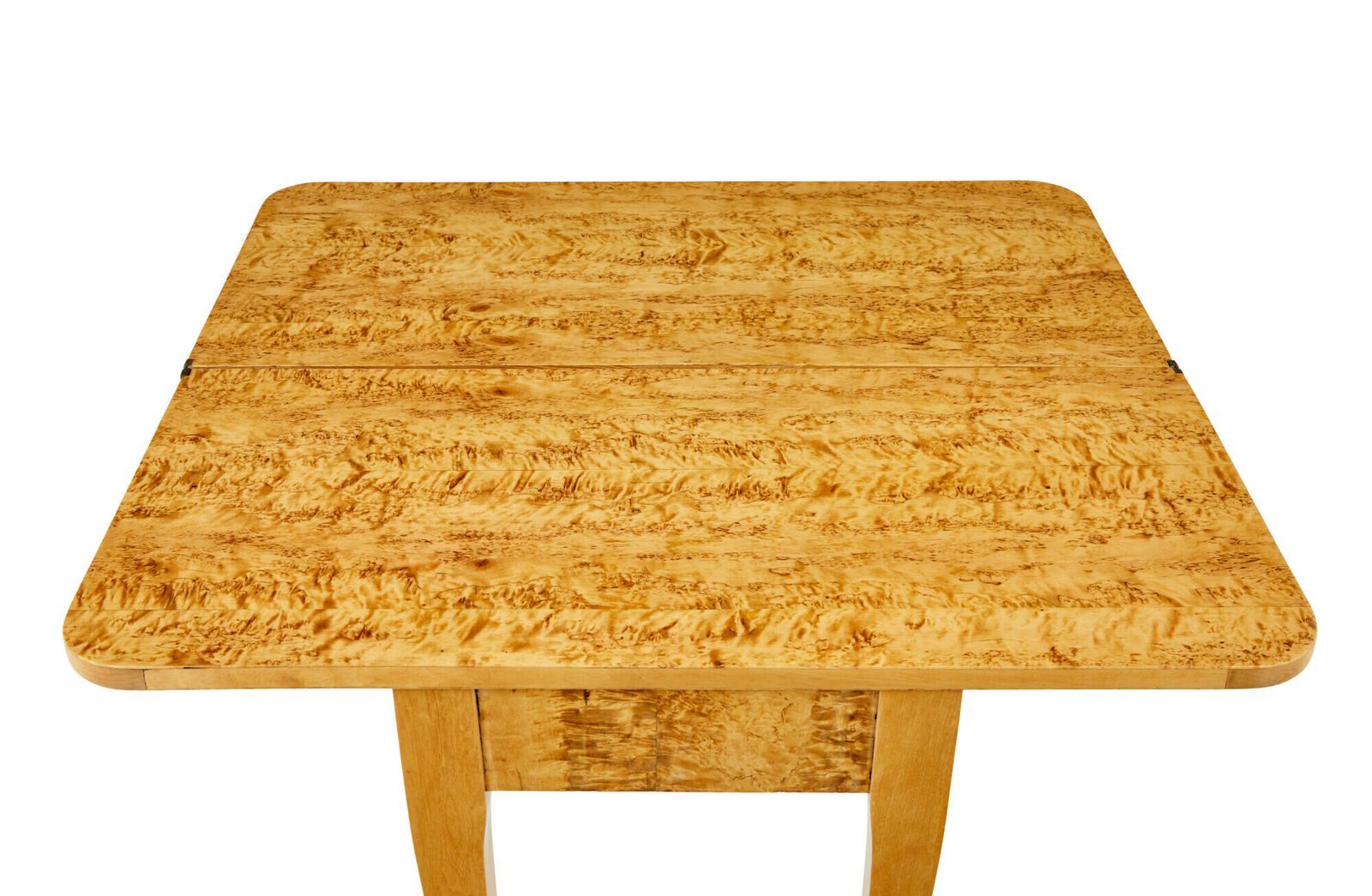 19th Century Swedish Burr Birch Tea Table photo vintage