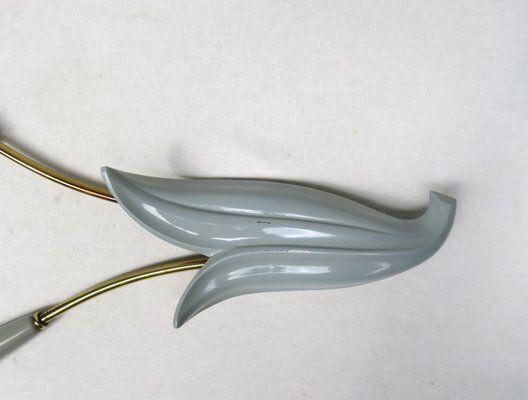 photo buy Floral Wall Lights In Brass & Aluminum, Ott Leuchten, 1950s, Set Of 2