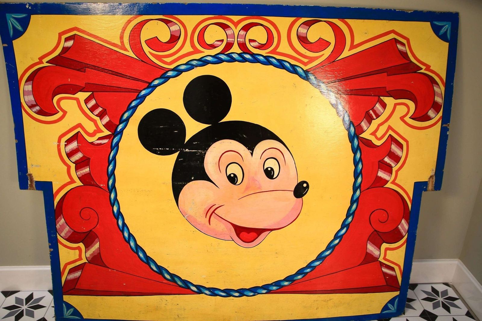 Fair Ground Art Mickey Mouse Sign Circa 1930 photo furniture