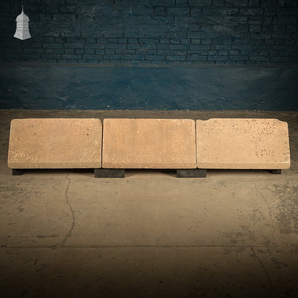 Large Triangle Copings, Composition Stone, Batch Of 3 photo furniture