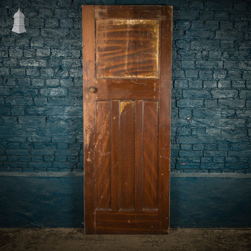 photo furniture 1930s Panelled Door, 4 Panels   White Painted And Faux Woodgrain