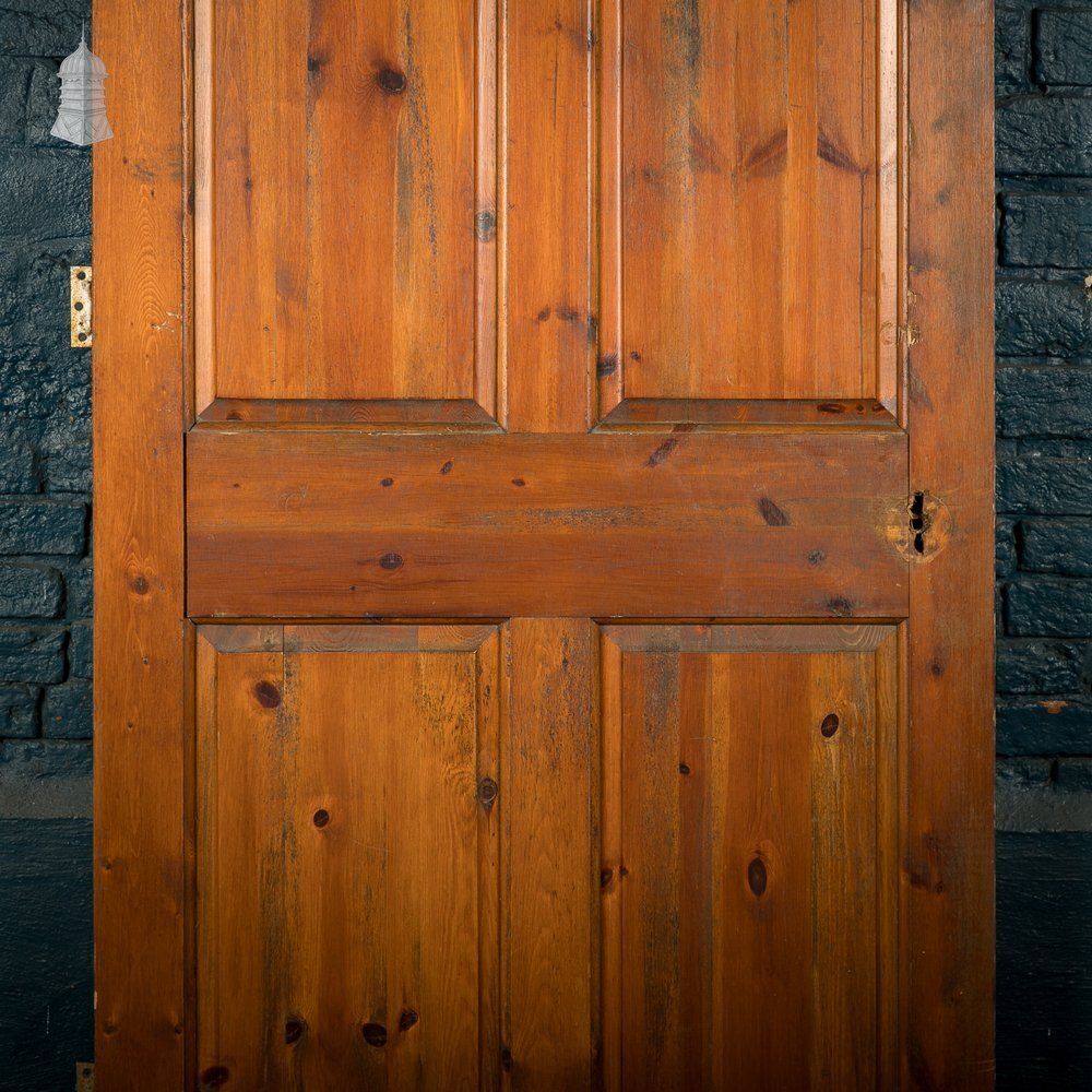 photo for sale 4 Panel Pine Door – Moulded Panels, Stained Finish