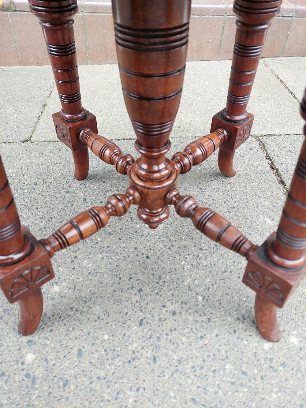 Late 19thc Circular Walnut Revolving Piano Stool photo for sale