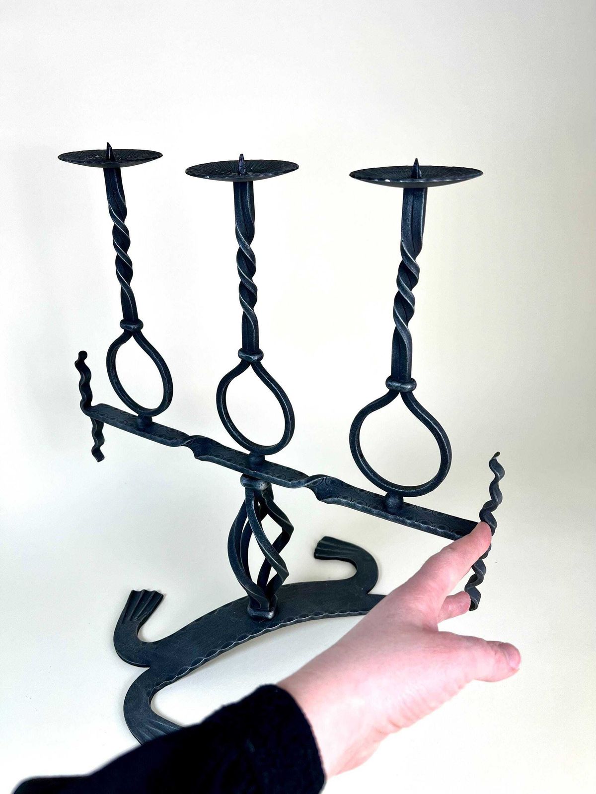 photo furniture Whimsical Medieval Style Candle Holder, Iron Candelabra, Medieval Modern Style Lighting