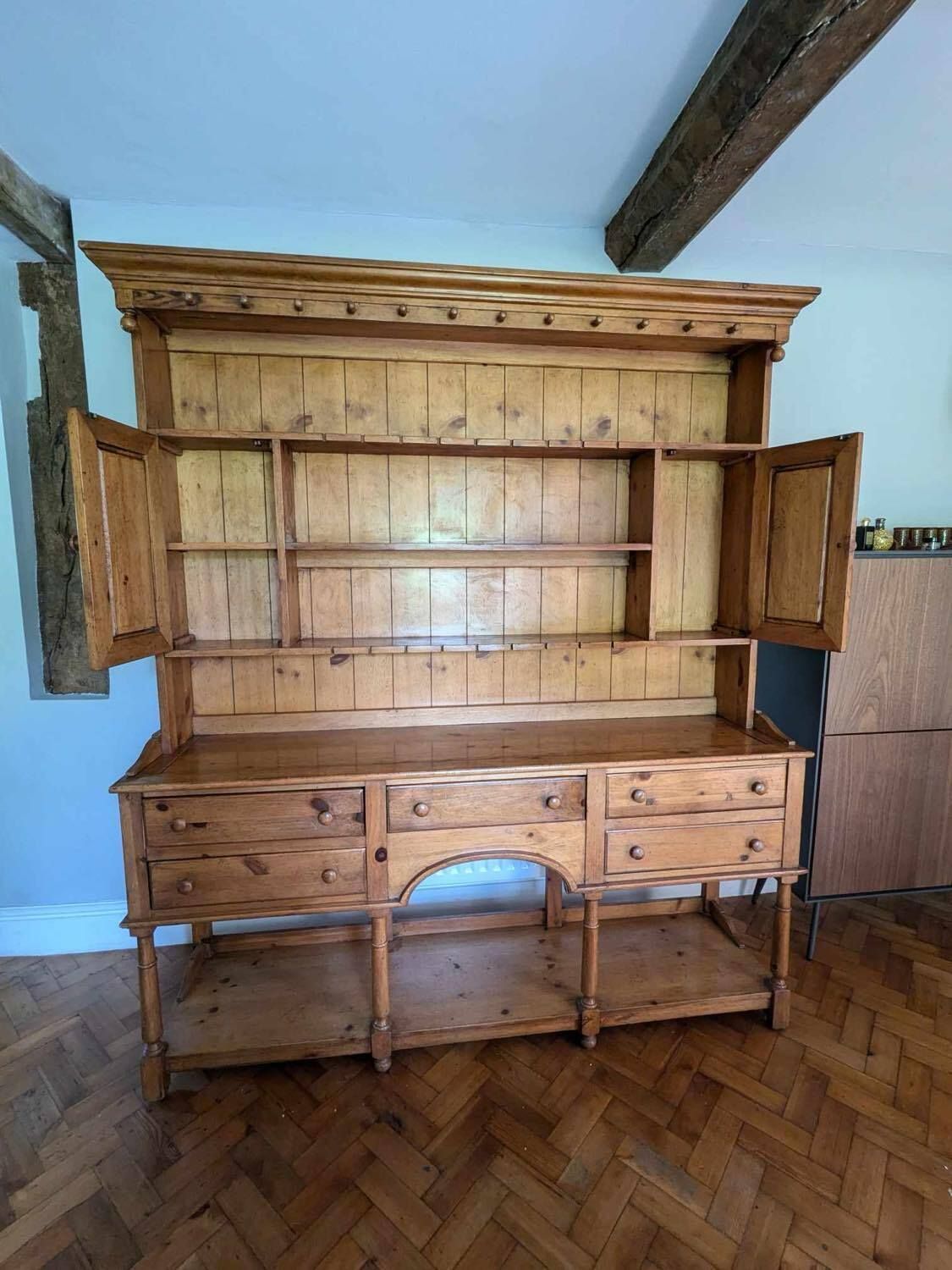 Beautiful And Imposing American Pitch Pine Dresser Made By American Of Martinsville photo furniture