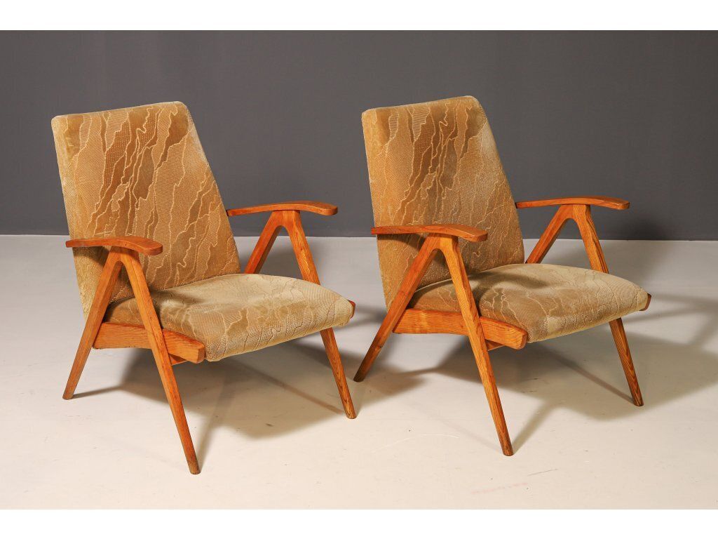 photo furniture Pair Of Czechoslovak Armchairs, 1960's