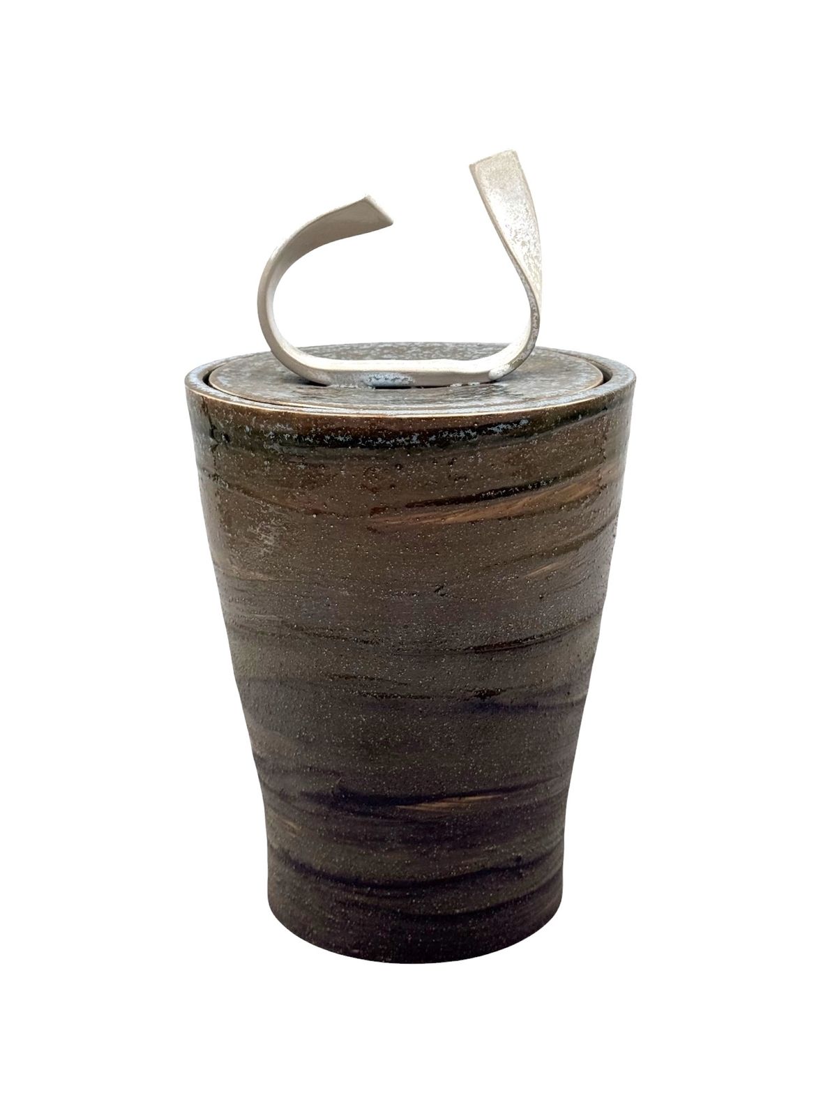 photo vinterior Mid Century Modern Style Dark Green Artistic Ceramic Vase, Gabriele Bucci Italy Ca. 2000s