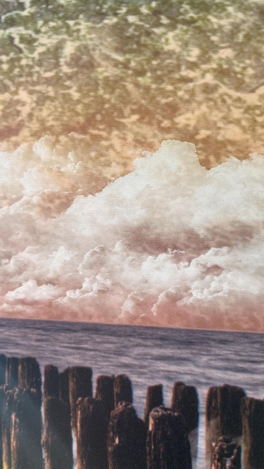 Large Modern Sci Fi Digital Art Print On Stretched Canvas – Surreal Seascape With Planets photo 139.0