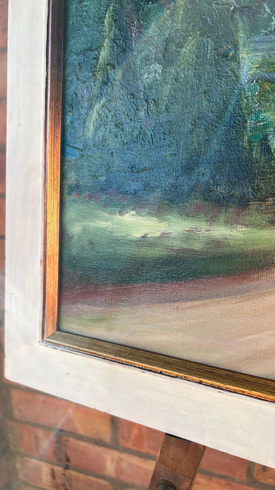 Mid Century Oil Painting – Langdale Pikes, Lake District – Framed Landscape photo Art