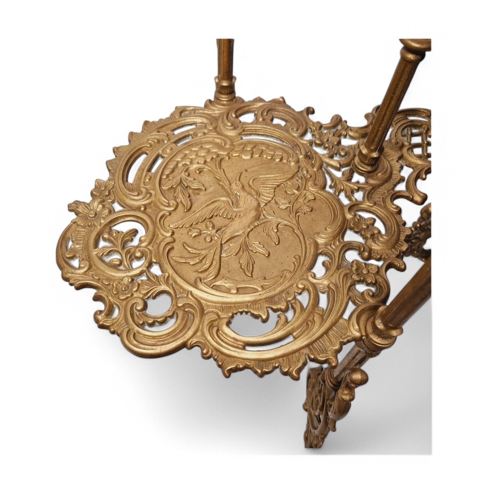 Plant Stand Victorian Art Nouveau Ornate Brass Three Tier Cake Flower Stand photo Home Decor