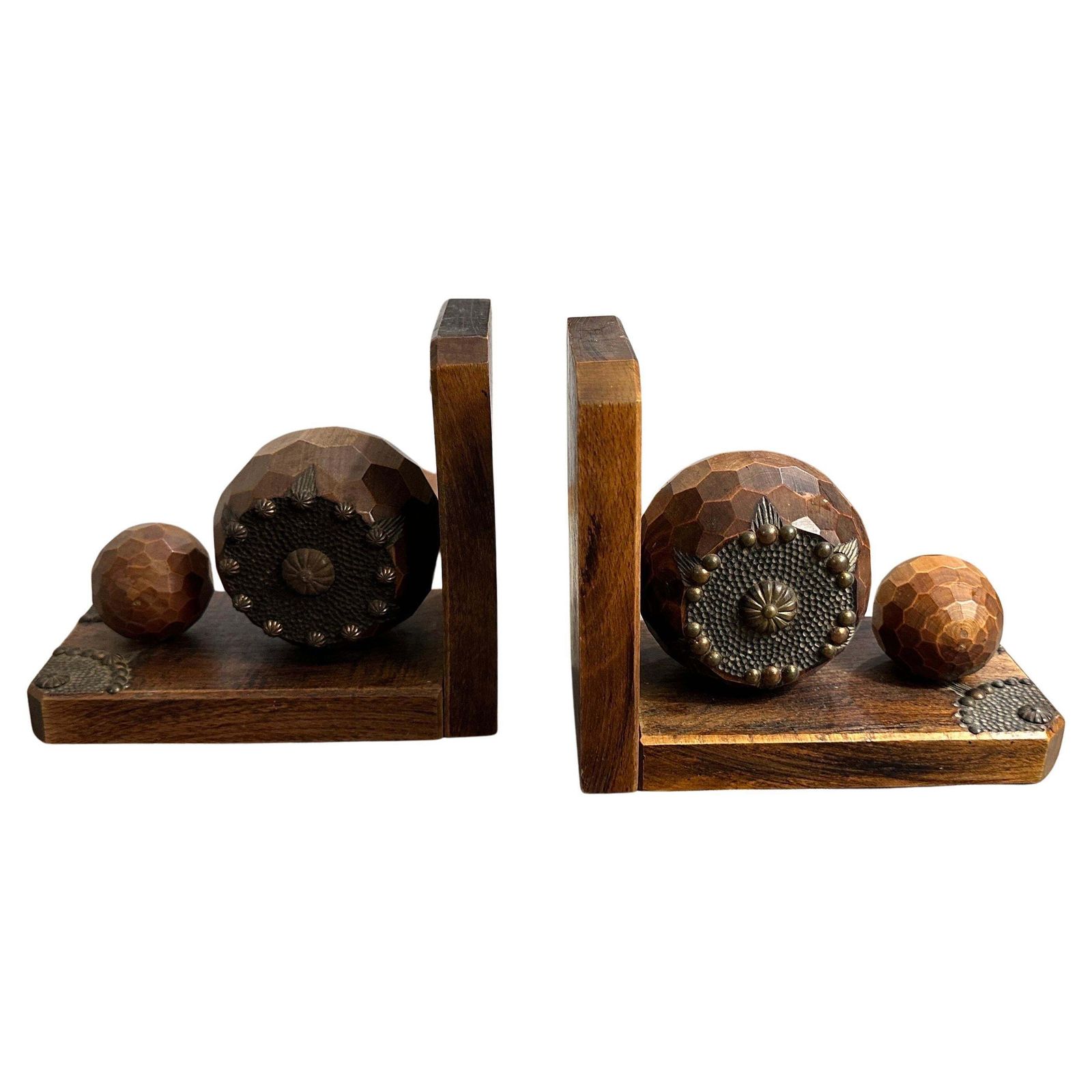 Set Of Four 1930s Art Deco Wood And Iron French Bookends photo furniture